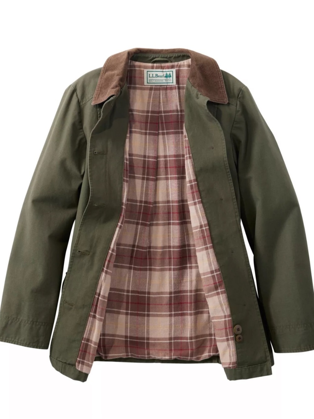 LL Bean Adirondack Barn Coat Flannel-Lined in Color Loren Size Large Retail $150 - Picture 2 of 13